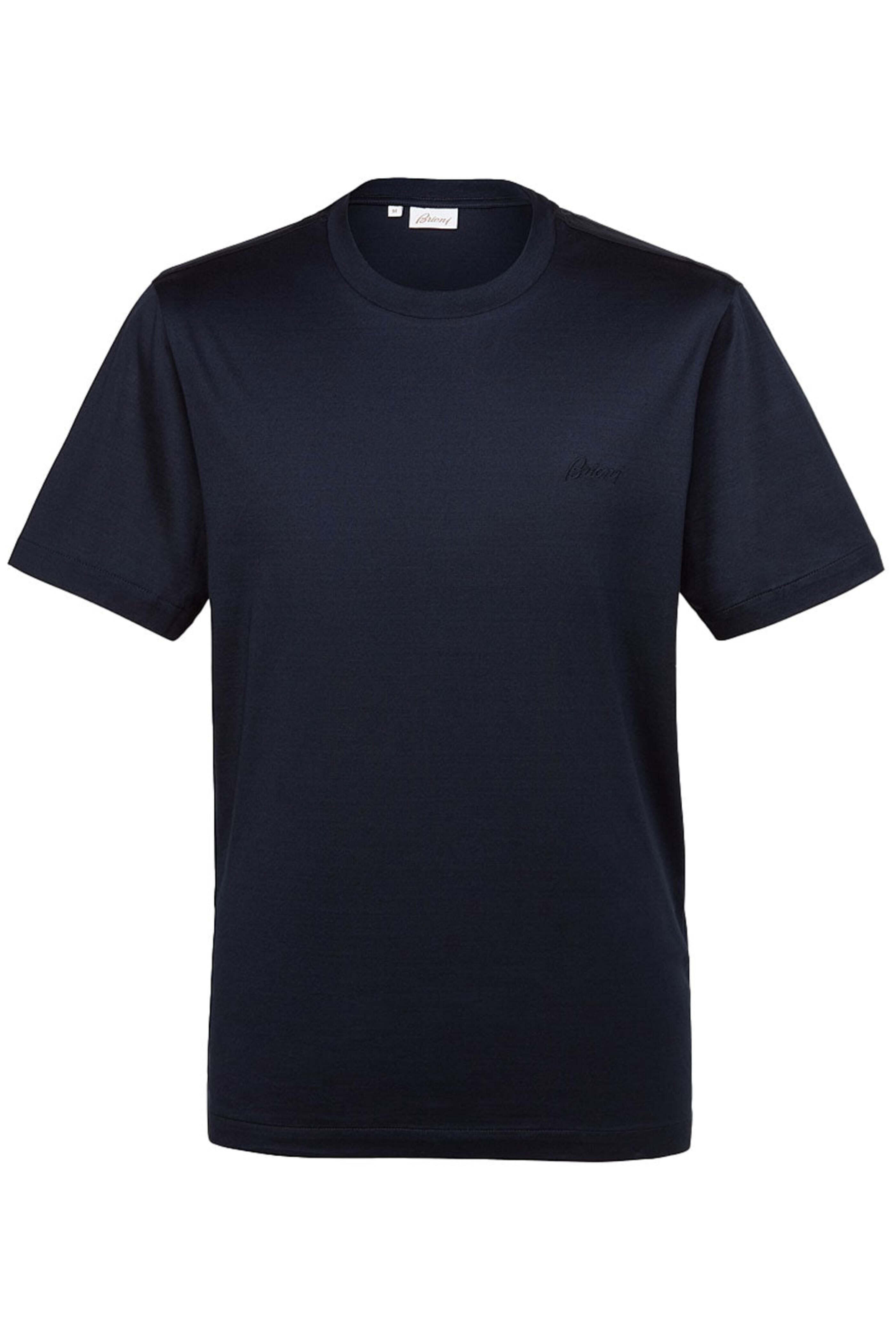Brioni - Navy Embroidered Logo T-Shirt | Mitchell Stores