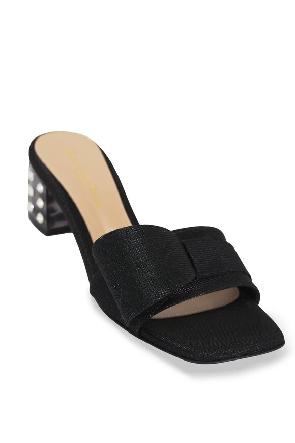 Gianvito Rossi Flash Bow Black Embellished Sandal, 45mm