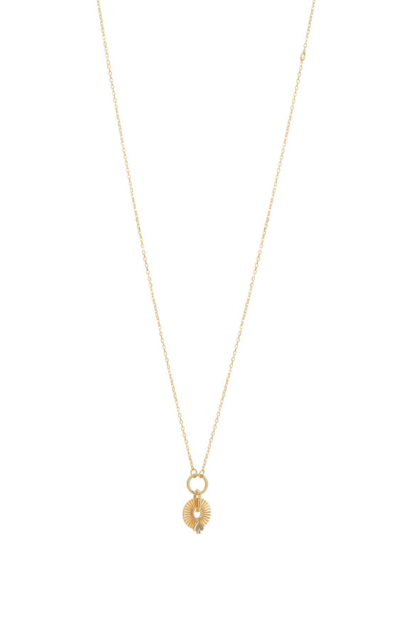 Foundrae - Spade Reverie Gold Disk Drop Necklace