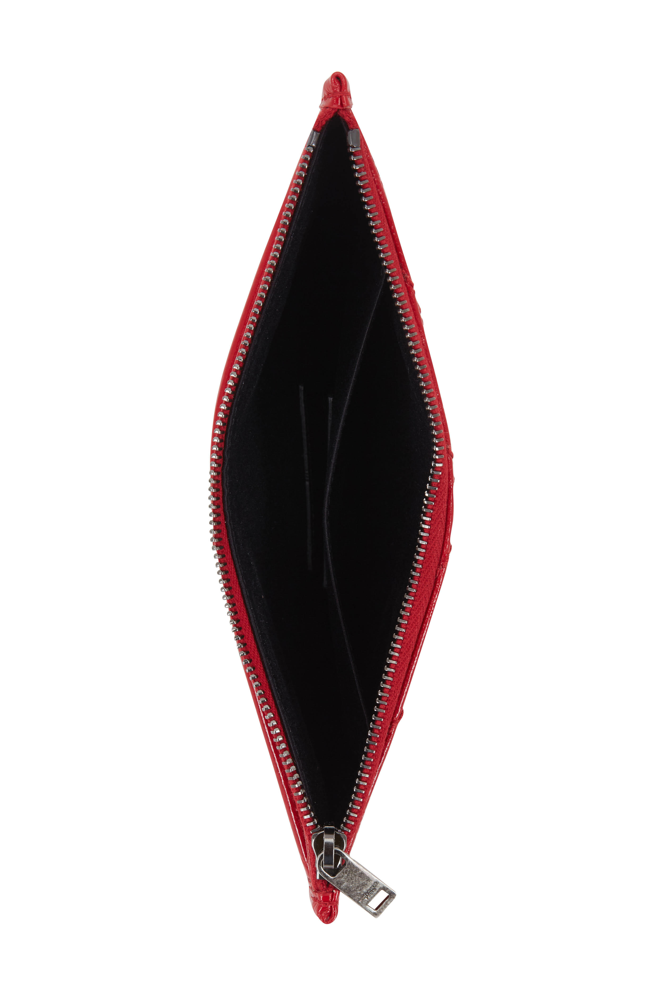 Saint Laurent - Niki Rouge Textured Leather Zip Pouch