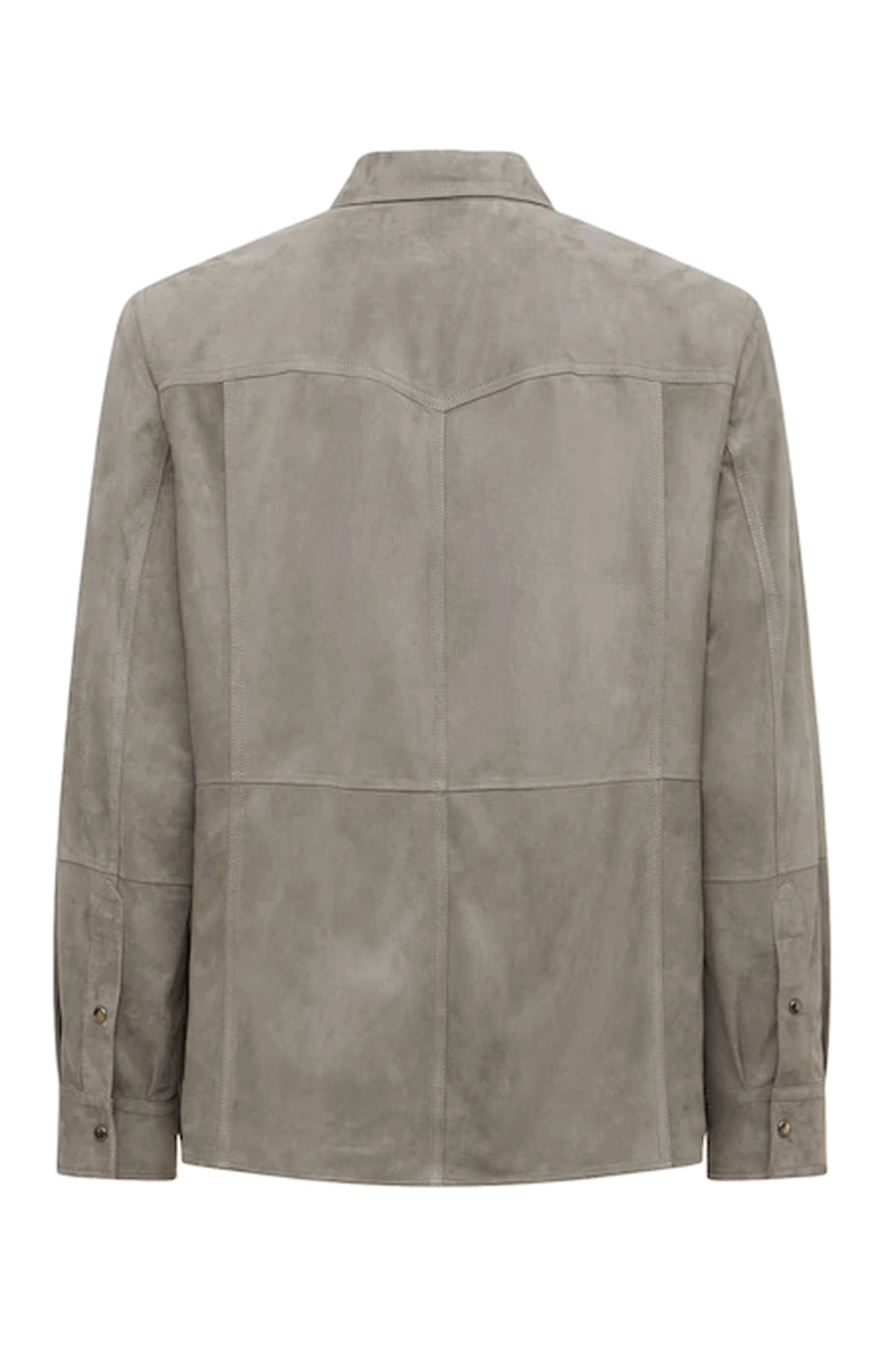 Brunello Cucinelli - Grey Suede Overshirt | Mitchell Stores