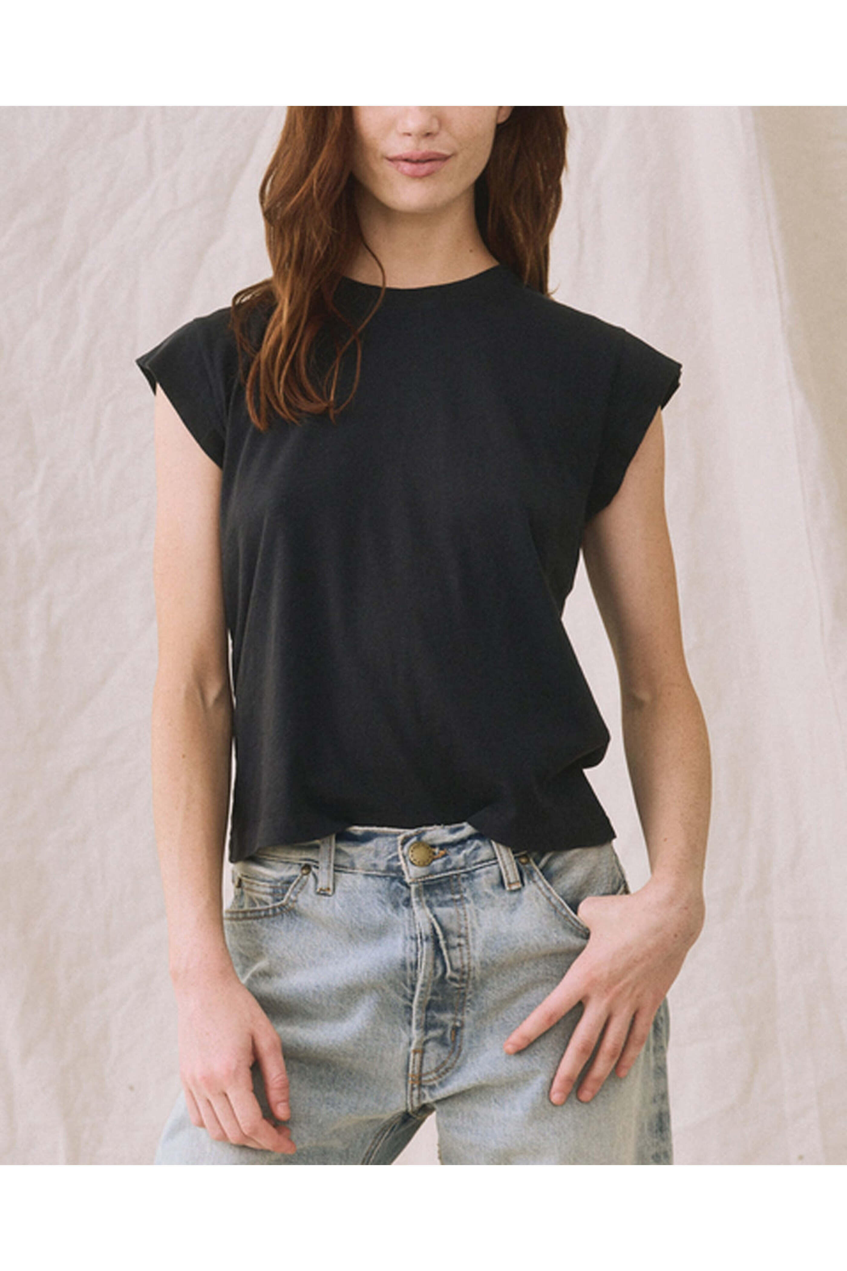 The Great - Almost Black Peak Shoulder Tee