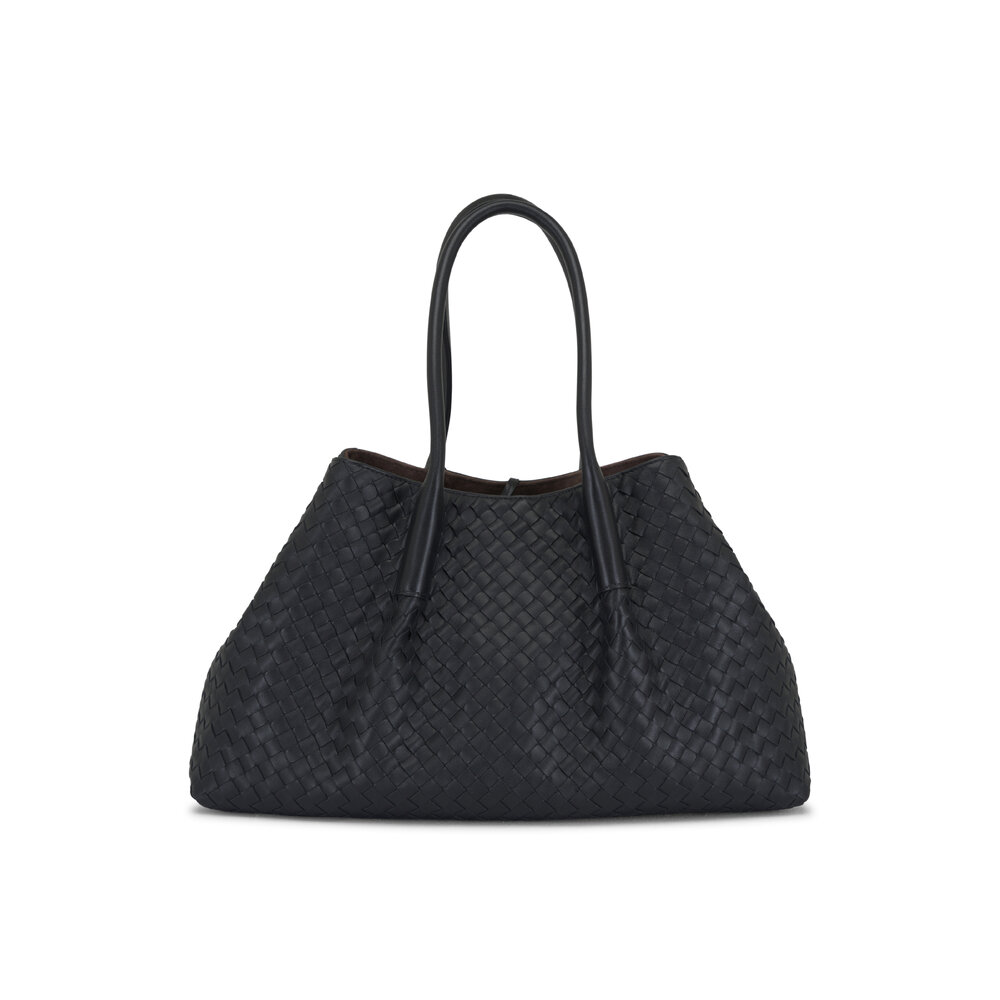 【関税&送料込】Bottega Veneta Black Leather Pinacoteca Shop BOTTEGA VENETA Pinacoteca small intrecciato leather tote