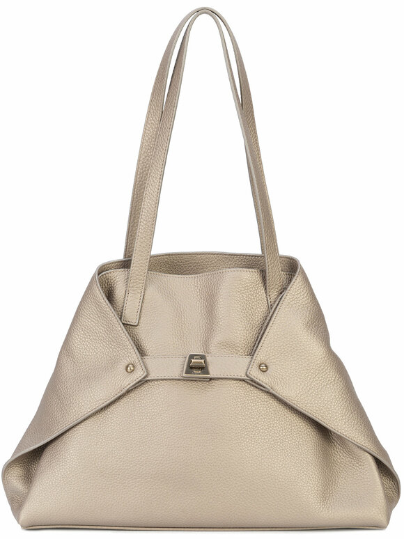 Akris - Ai Bronze Metallic Leather Small Tote