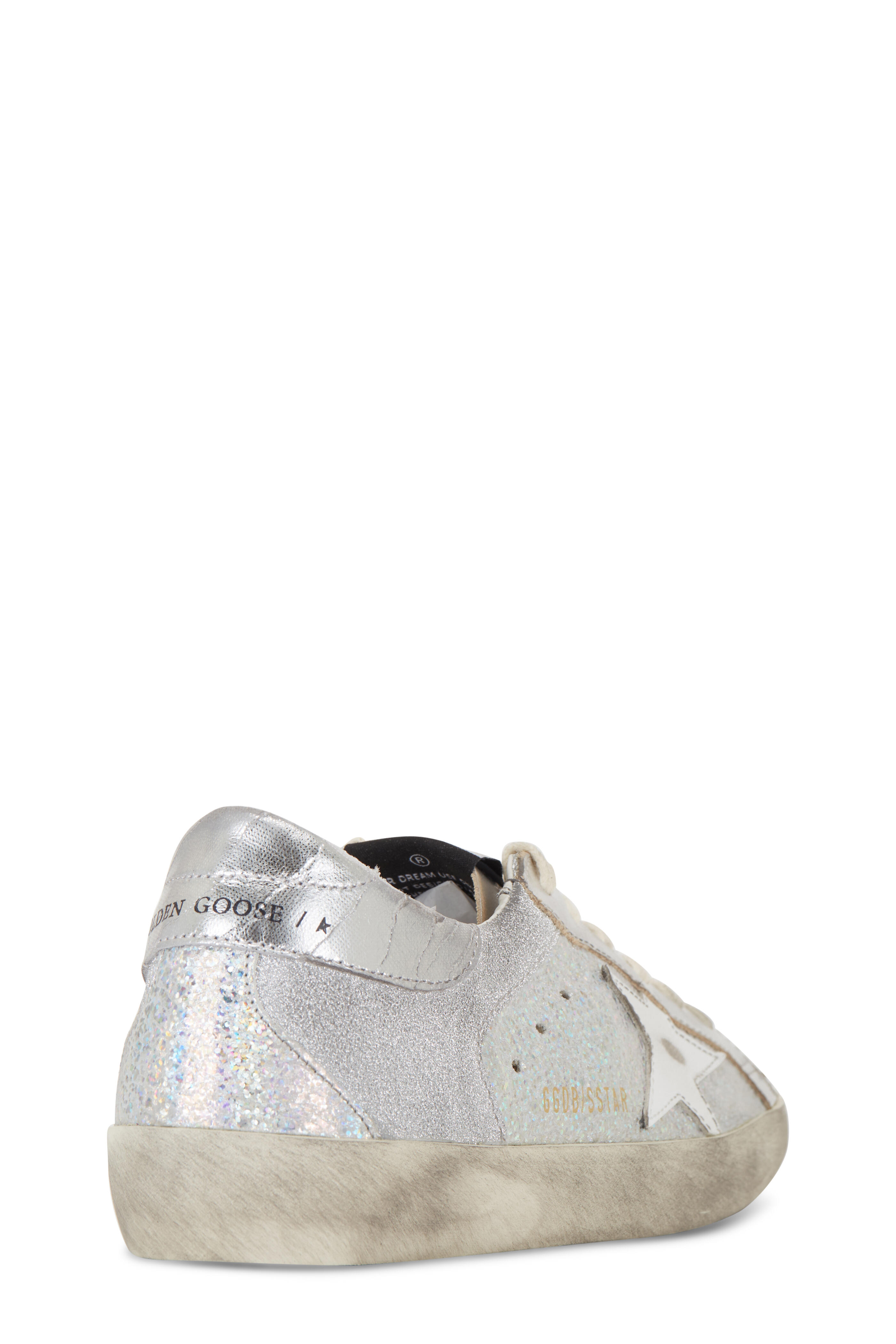 Women's Super-Star sneakers in silver leather
