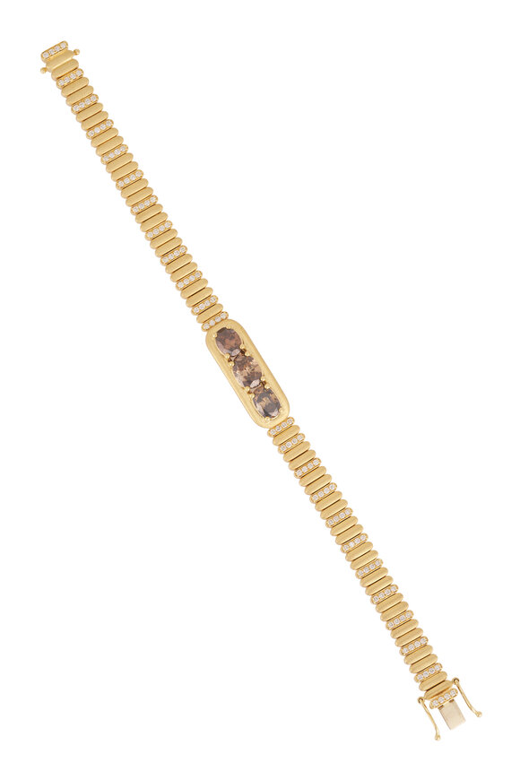 Sutra 18k Yellow Gold Diamond Bracelet - view 2
