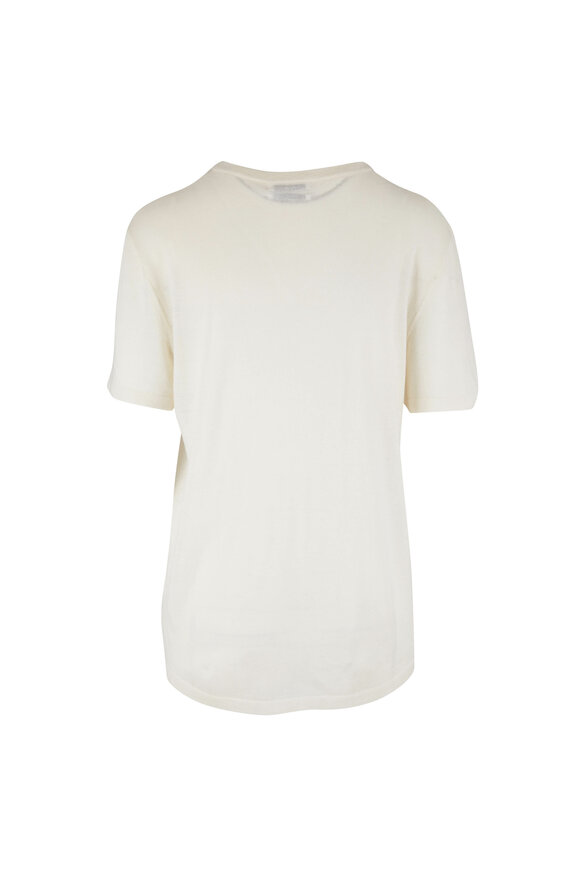 CO Collection - Ivory Cashmere Short Sleeve T-Shirt