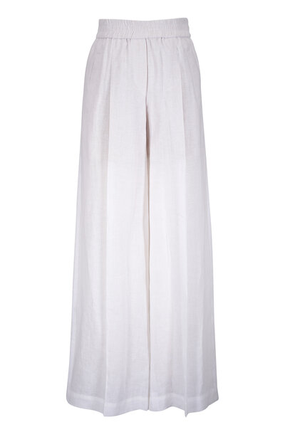 Brunello Cucinelli - White Monili Trim Stretch Dyed Denim Pant