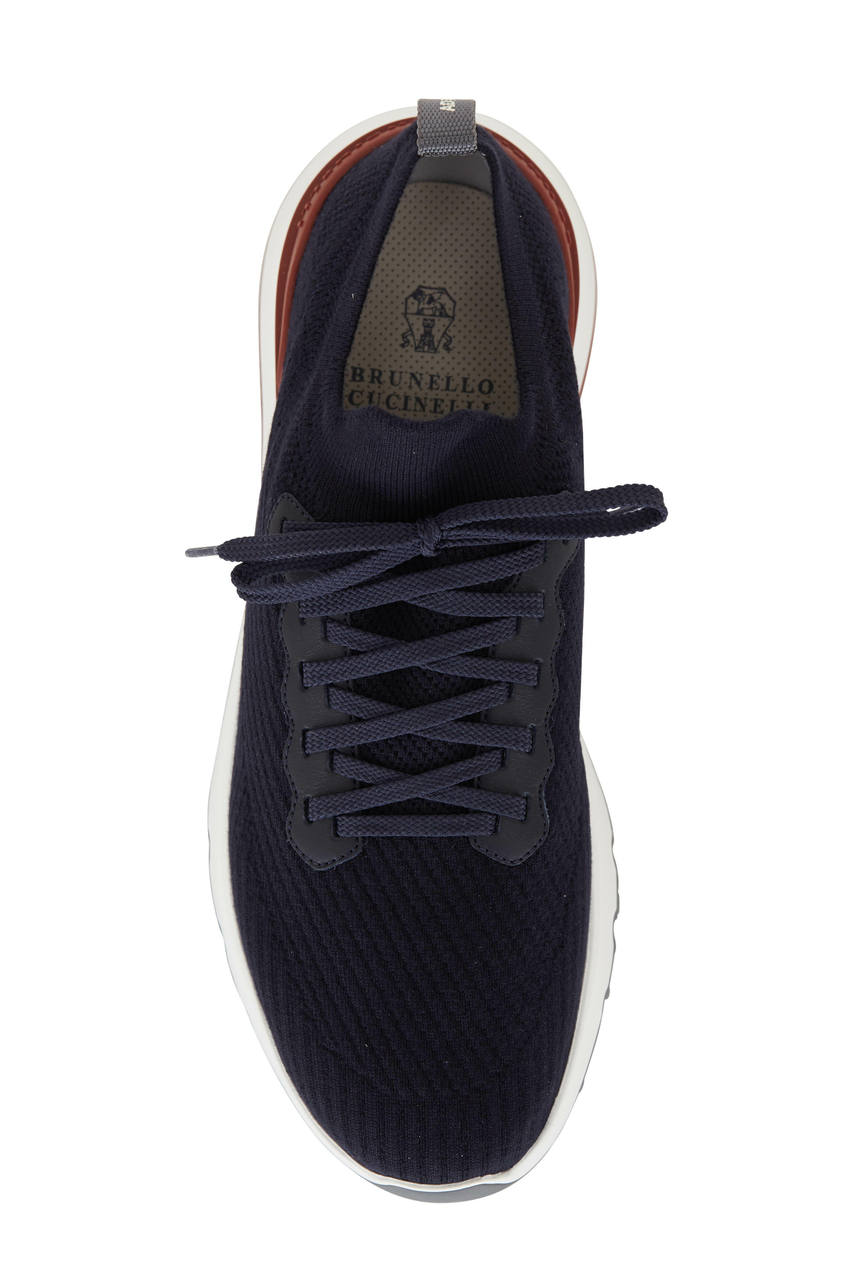 【関税&送料込】Brunello Cucinelli Cotton Knit And Suede Sne BRUNELLO CUCINELLI 995$ Knit Runners Sneakers - Low-top