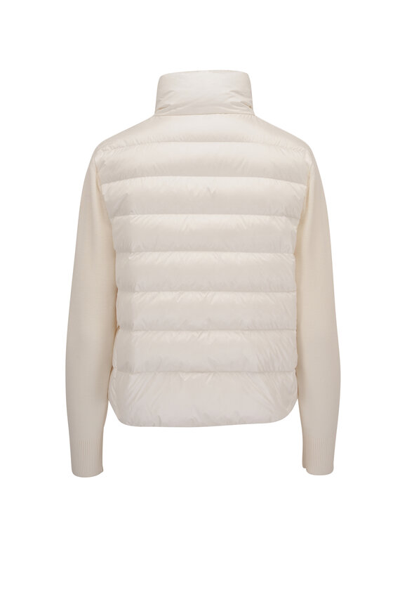 Moncler - White Mixed Media Quilted Down Jacket