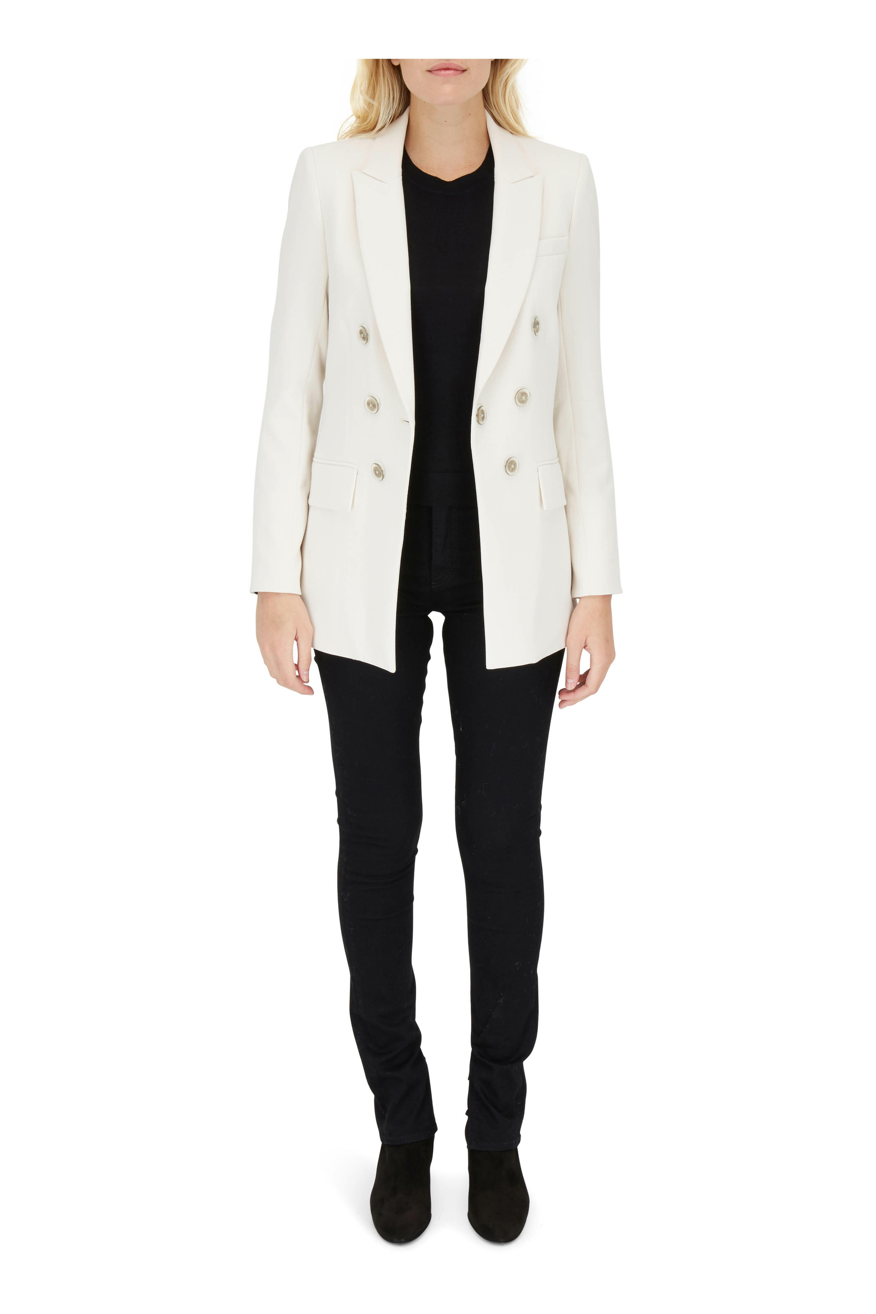 Veronica Beard - Kate Black High-Rise Split Hem Skinny Jean