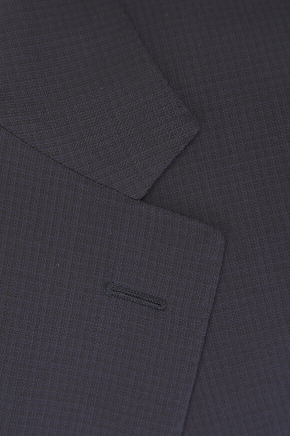 Canali Navy Blue Wool Subtle Check Suit - view 3