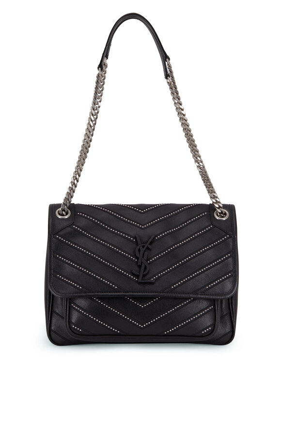 Saint Laurent - Niki Monogram Black Micro Studded Medium Bag