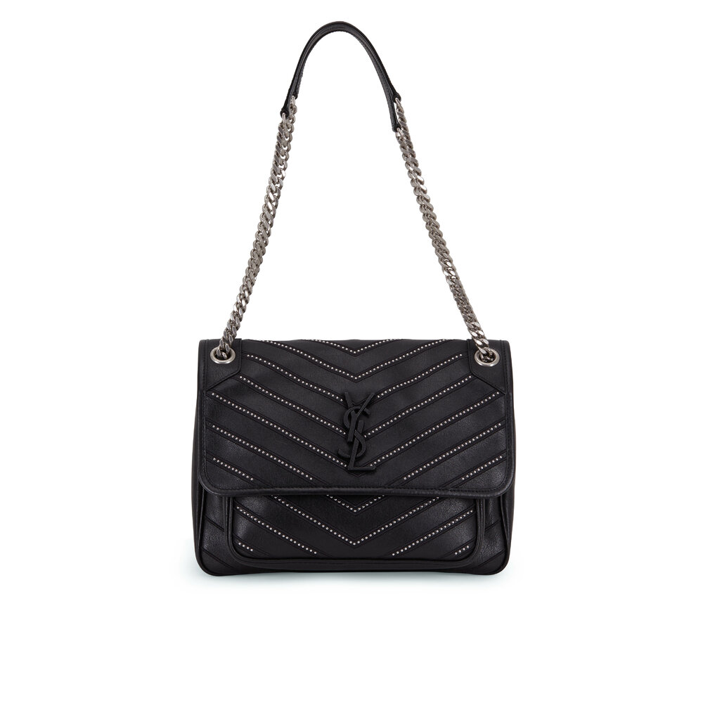 Saint Laurent - Niki Monogram Black Micro Studded Medium Bag