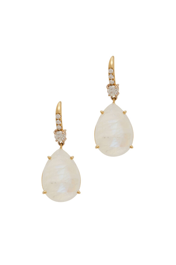 Irene Neuwirth Diamond & Moonstone Earrings