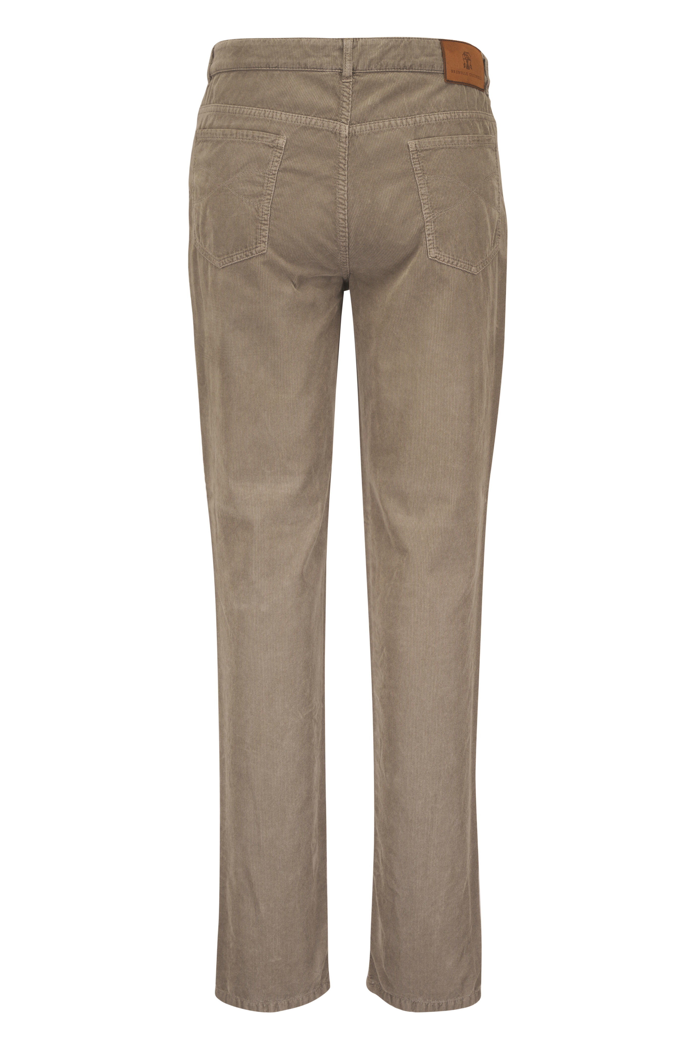 Brunello Cucinelli - Taupe Fine Wale Corduroy Five Pocket Pant - view 2