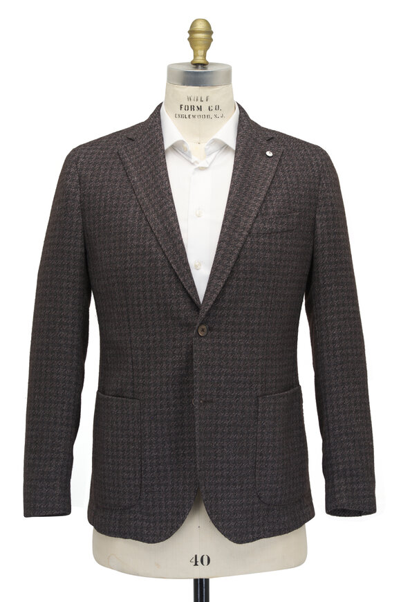 L.B.M. 1911 - Brown & Tan Tonal Houndstooth Sportcoat