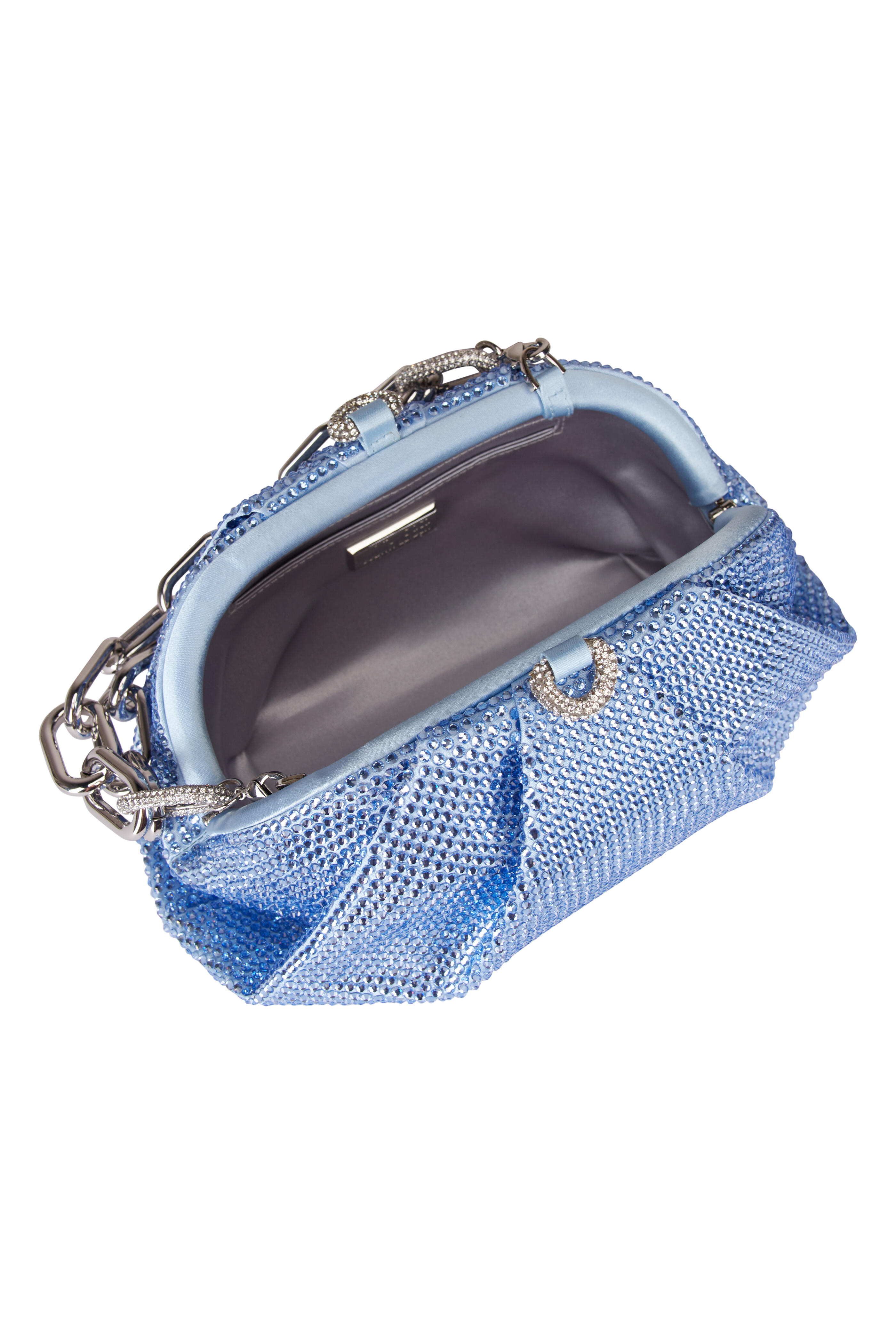 Judith Leiber Couture - Gemma Light Blue Crystal Top Handle Clutch - view 4