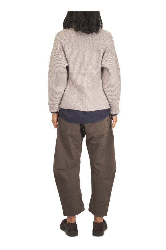 Nili Lotan Shon Dark Walnut Curved Pant - view 4