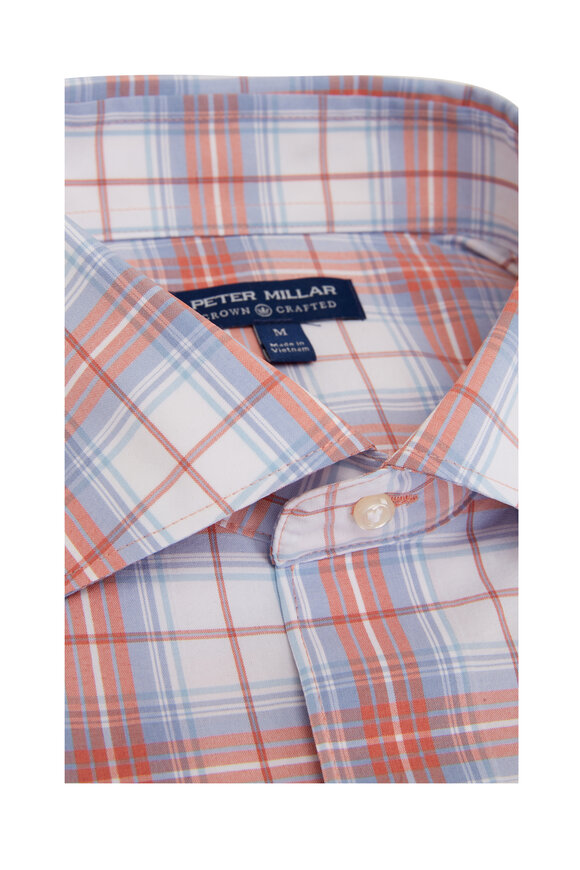 Peter Millar - Summer Pink Plaid Performance Poplin Sport Shirt