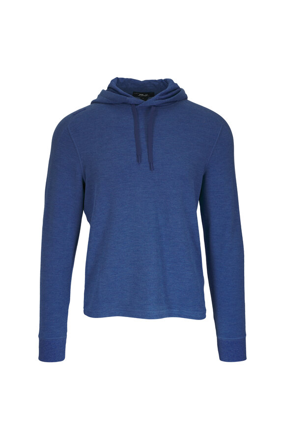 RLX Ralph Lauren Blue Tech Waffle Knit Hoodie