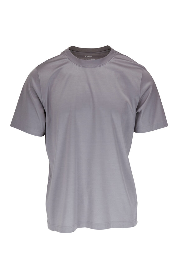 Eton - Light Gray Crewneck Slim Fit T-Shirt