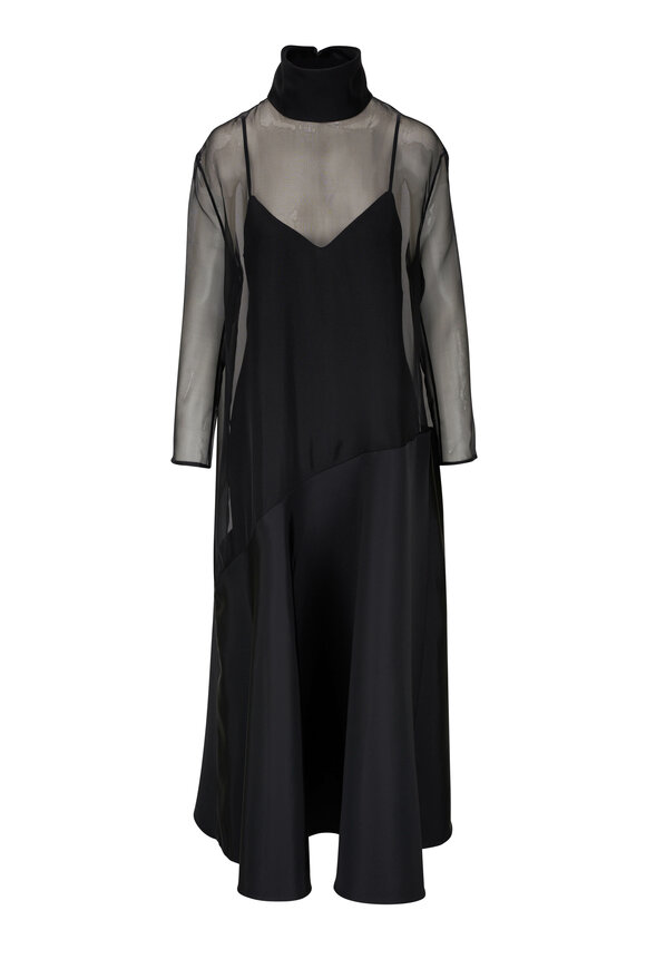 Khaite - Bellamy Black Sheer Silk Organza Maxi Dress