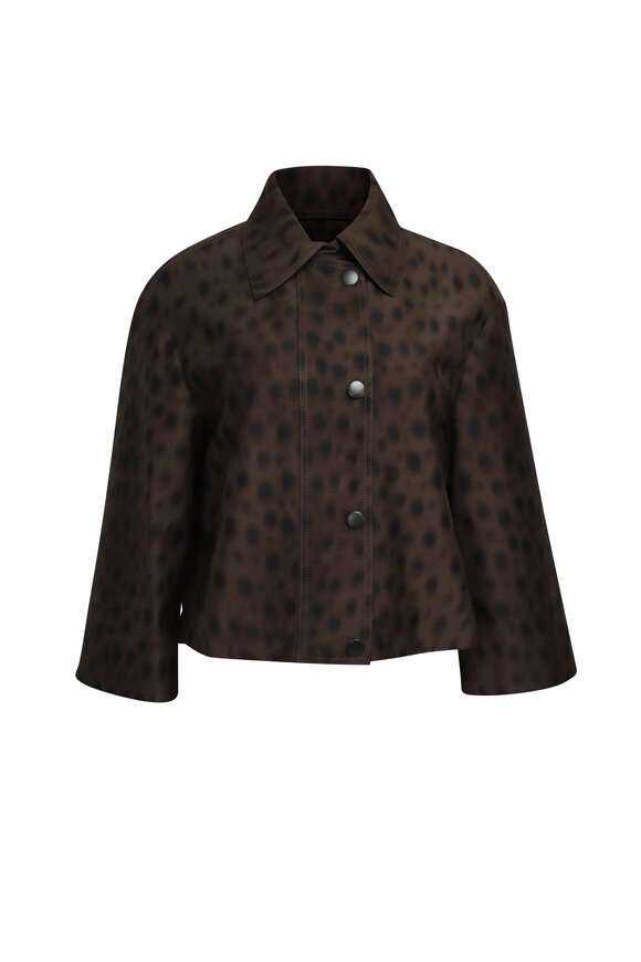 Akris - Blue Iridescent Silk Techno Jacket | Mitchell Stores