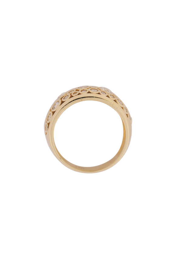 Kai Linz 14k Yellow Gold White Diamond Bezel Lunar Ring - view 2