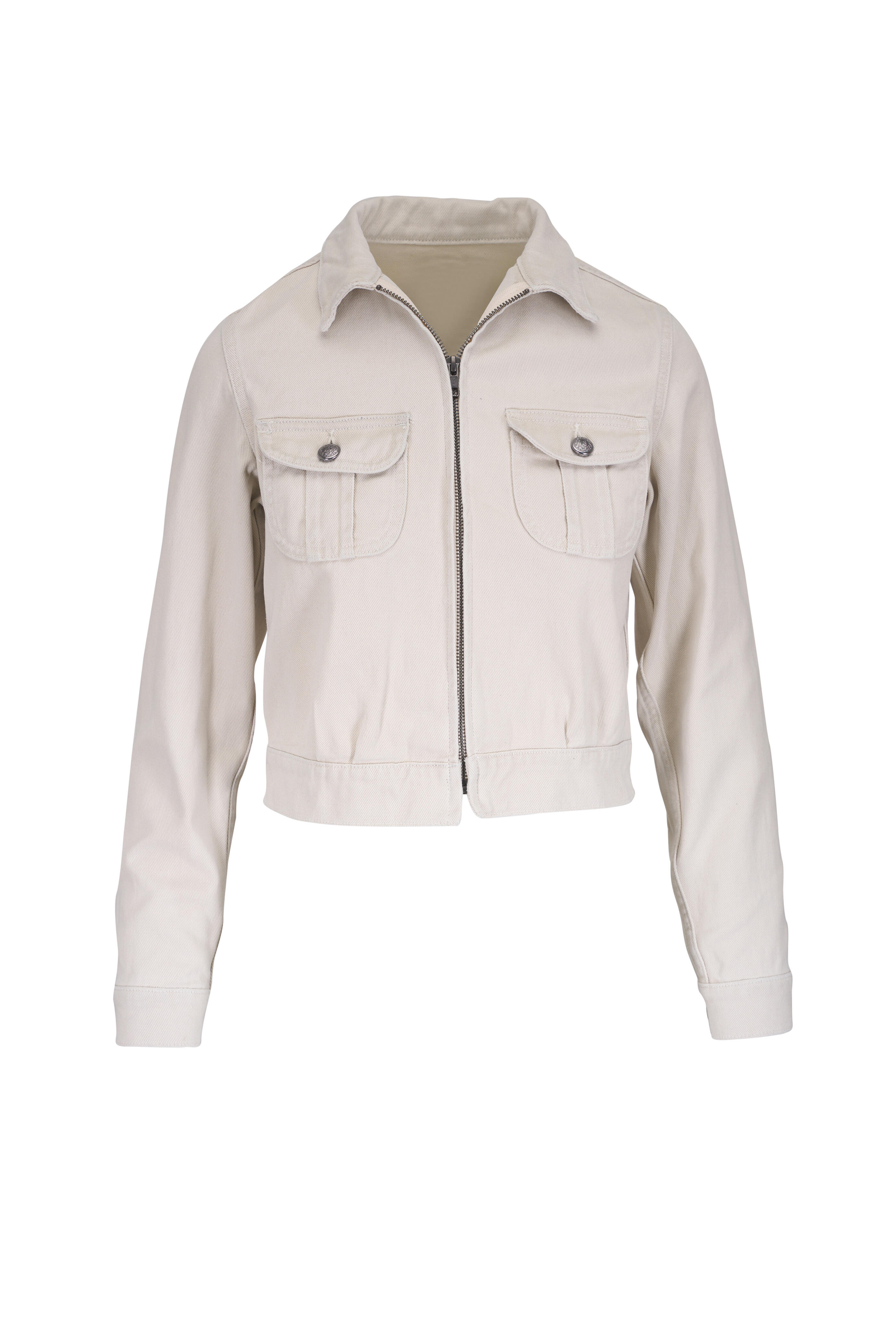 R13 - Ivory Beefy Twill Cropped Rider Jacket | Mitchell Stores R13 - Ivory Beefy Twill Cropped Rider Jacket | Mitchell Stores
