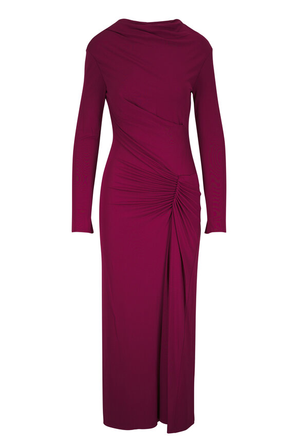 Simkhai Ferrera Cranberry Long Sleeve Midi Dress