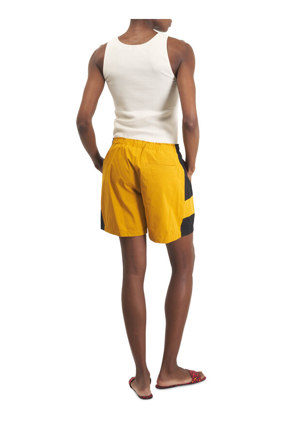 Saint Laurent Cassandre Black & Curry Cotton Bermuda Shorts - view 4