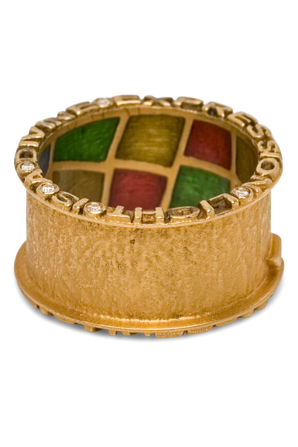 Coomi Yellow Gold Sagrada Passion Wide Band Ring - view 2