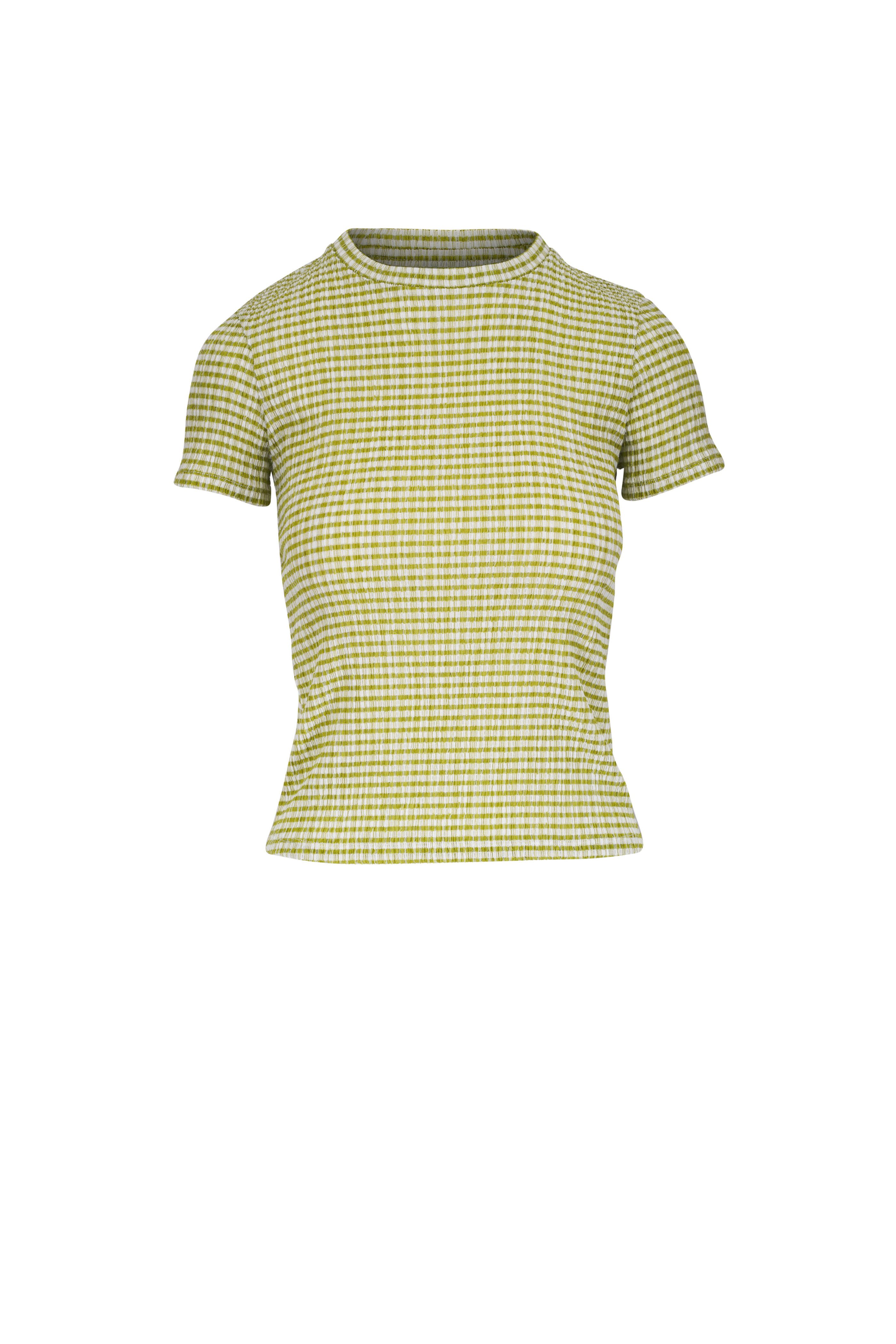 Vince - Herbaria Combo Checked Smocked T-Shirt