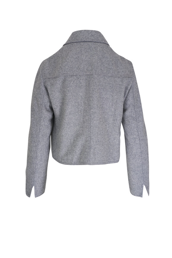 Akris Punto - Gray Patch Pocket Wool Shirt Jacket 