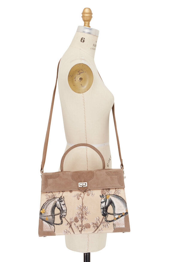 Marquise Paris - Taupe Equestrian Shoulder Bag