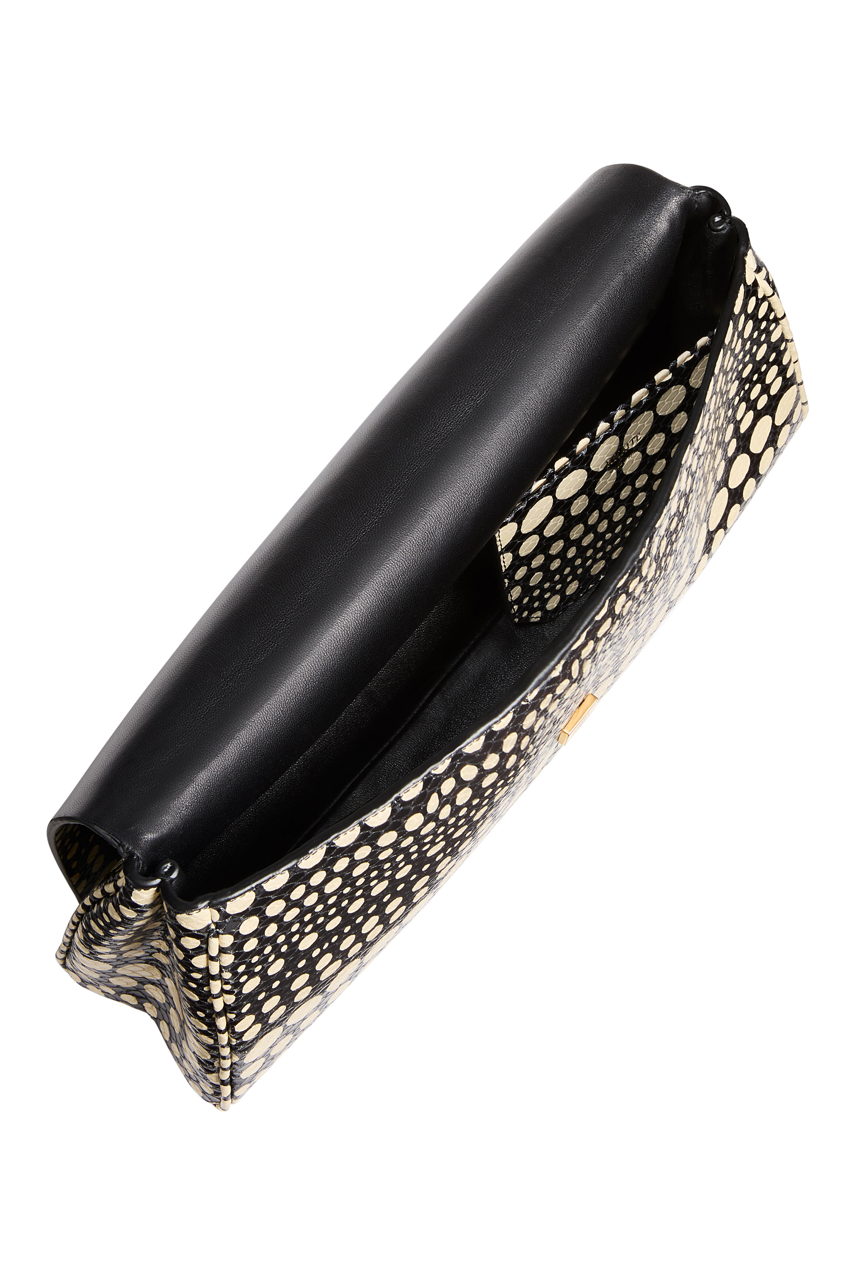 Khaite - Audrey Black & Cream Dot Print Clutch
