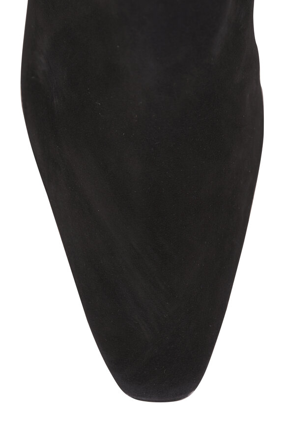 Manolo Blahnik Tolarc Black Suede Bootie, 30mm - view 6