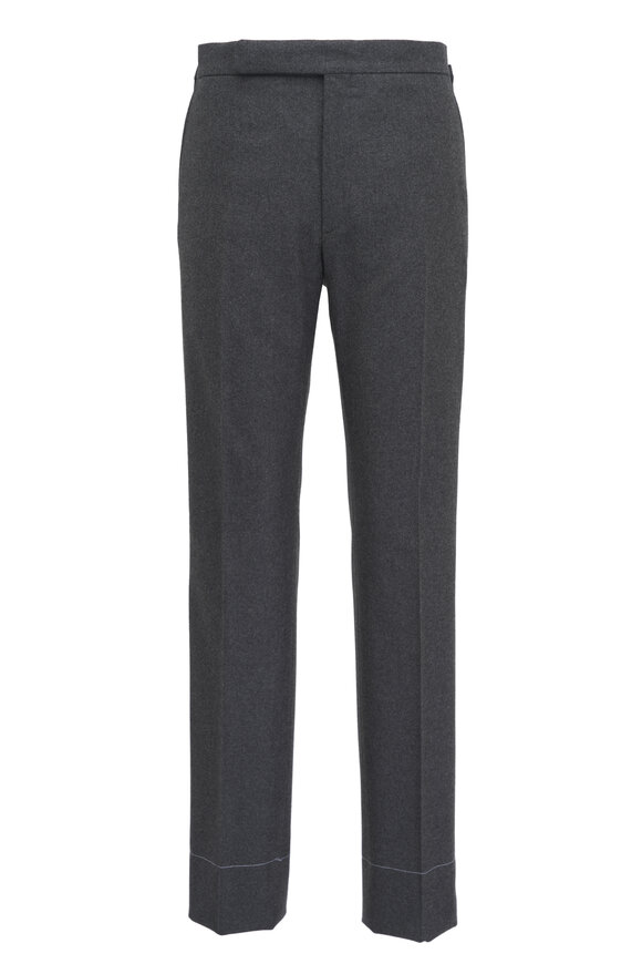 Ralph Lauren Purple Label Dark Gray Wool Flannel Dress Pant 