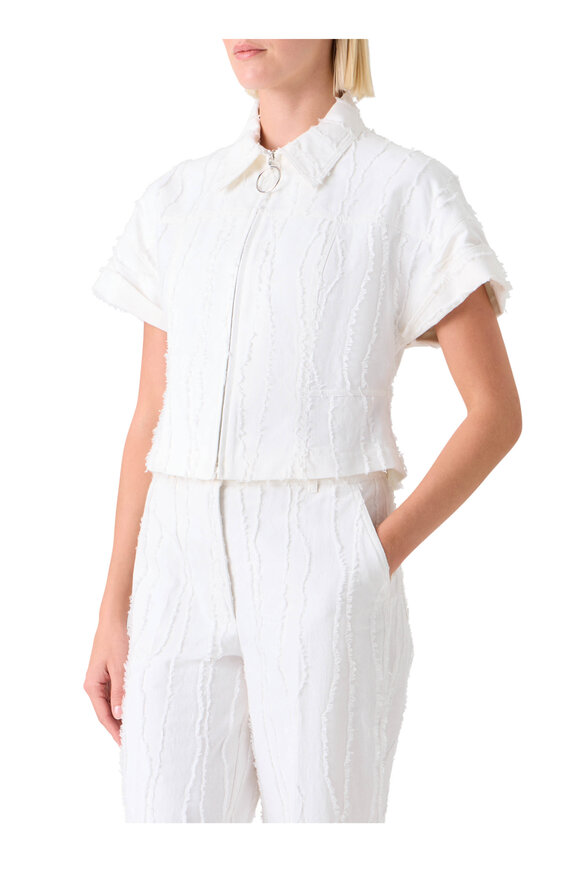 Akris Punto Fringed Wave Jacquard Short Jacket - view 4