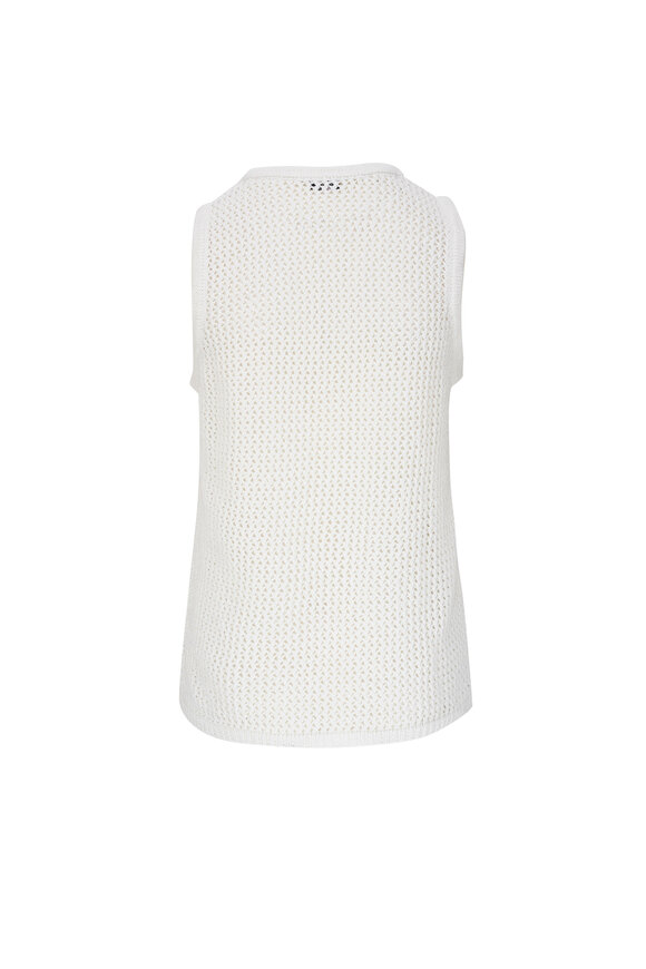 Kiton - White Crochet Knit Tank Top 