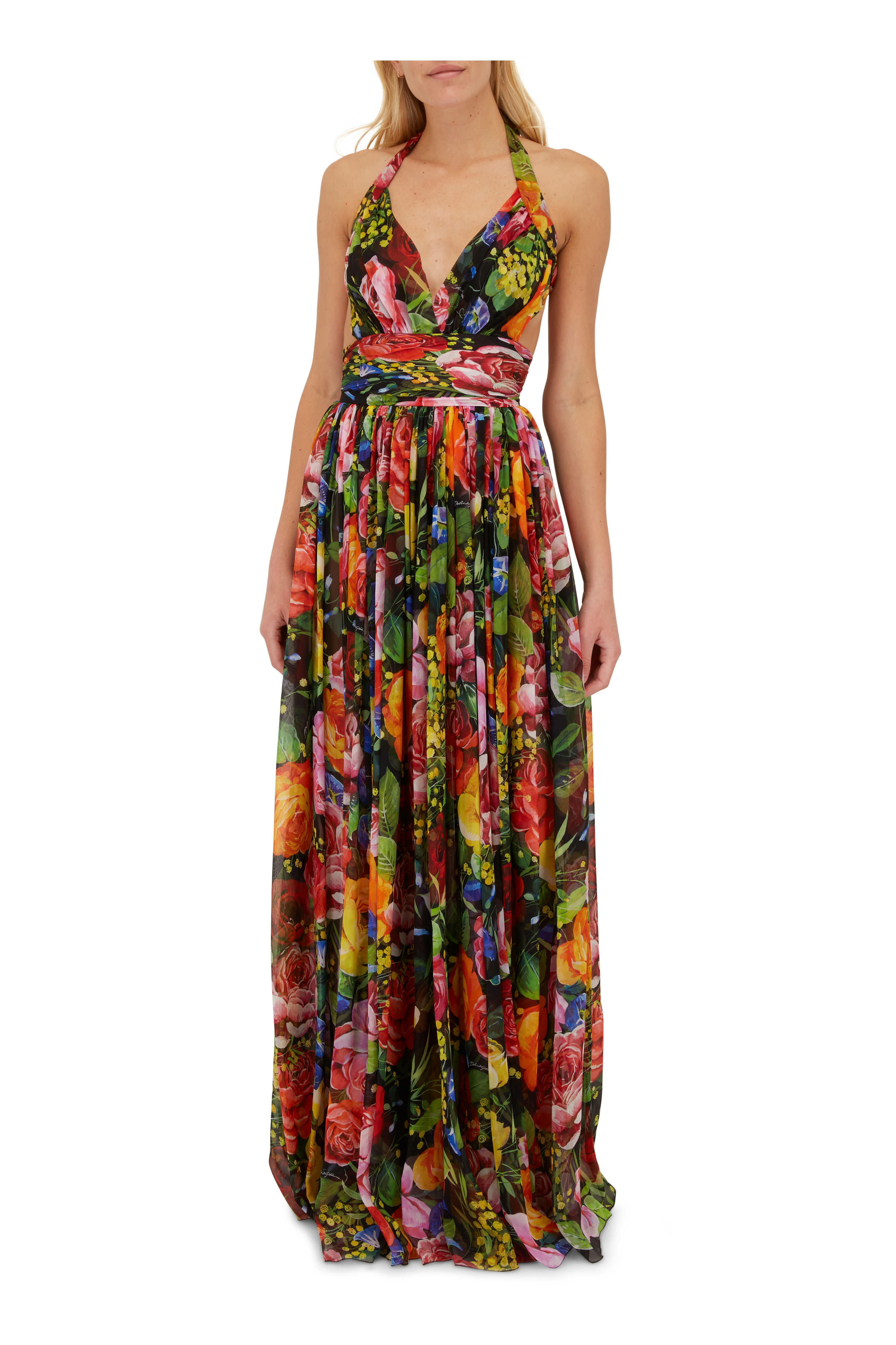Dolce & Gabbana - All Over Floral Chiffon Gown