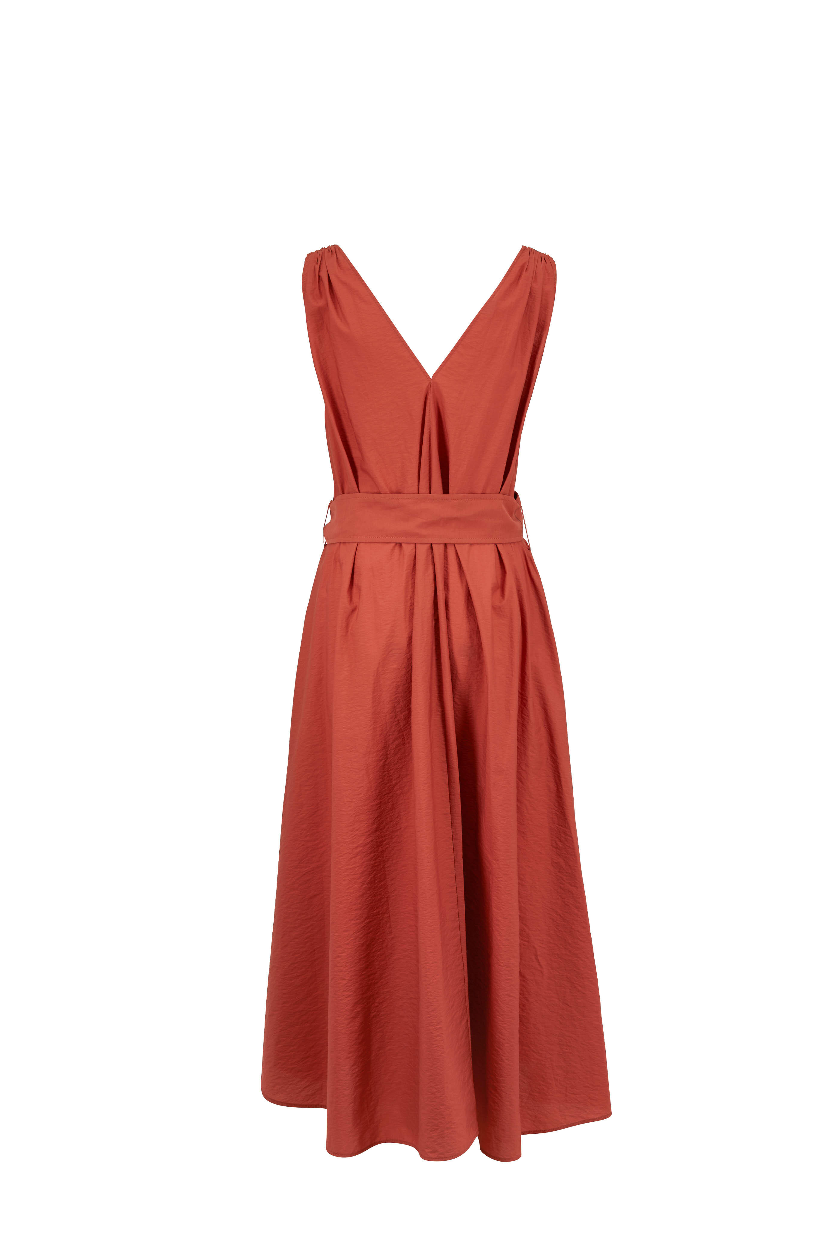 【送料&関税込】Brunello Cucinelli Long Cotton Dress BRUNELLO CUCINELLI Belted embellished cotton-poplin maxi