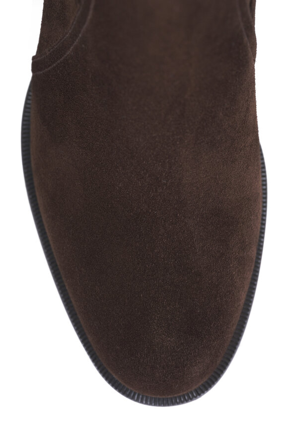 Christian Louboutin Ira Dark Brown Suede Short Boot, 55mm - view 4