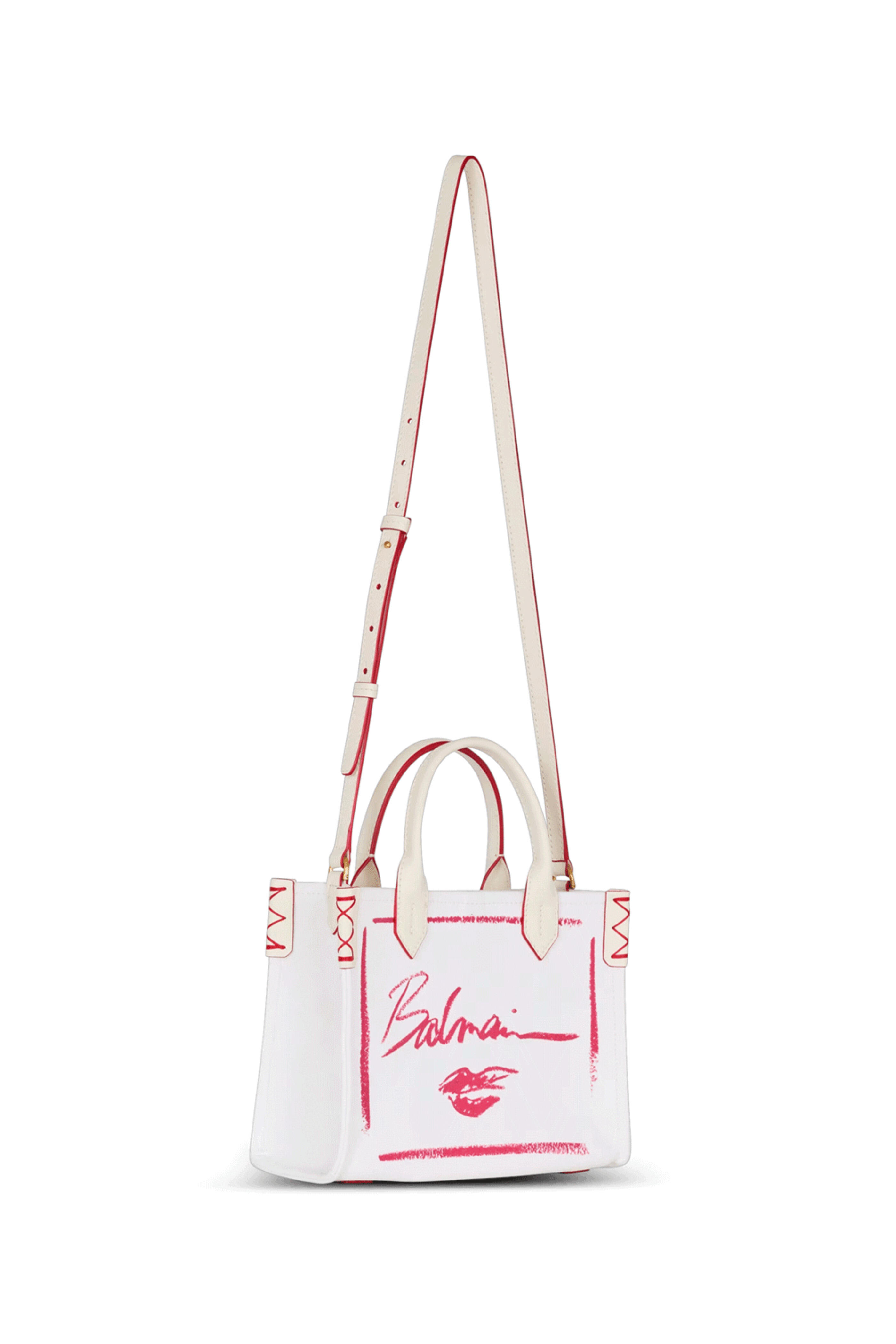 Balmain - Small B-Army Lipstick Tote in Cream and Red