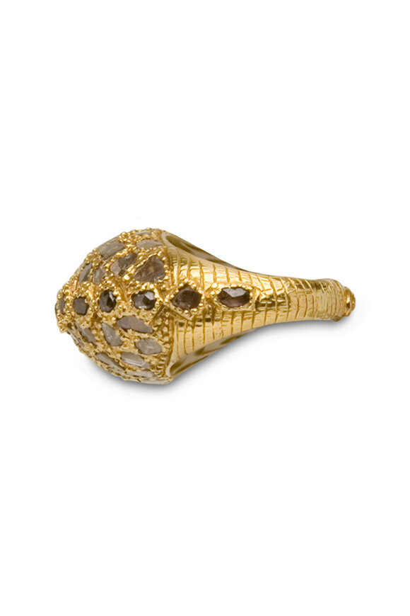 Coomi 20k Yellow Gold Dome Ring - view 3