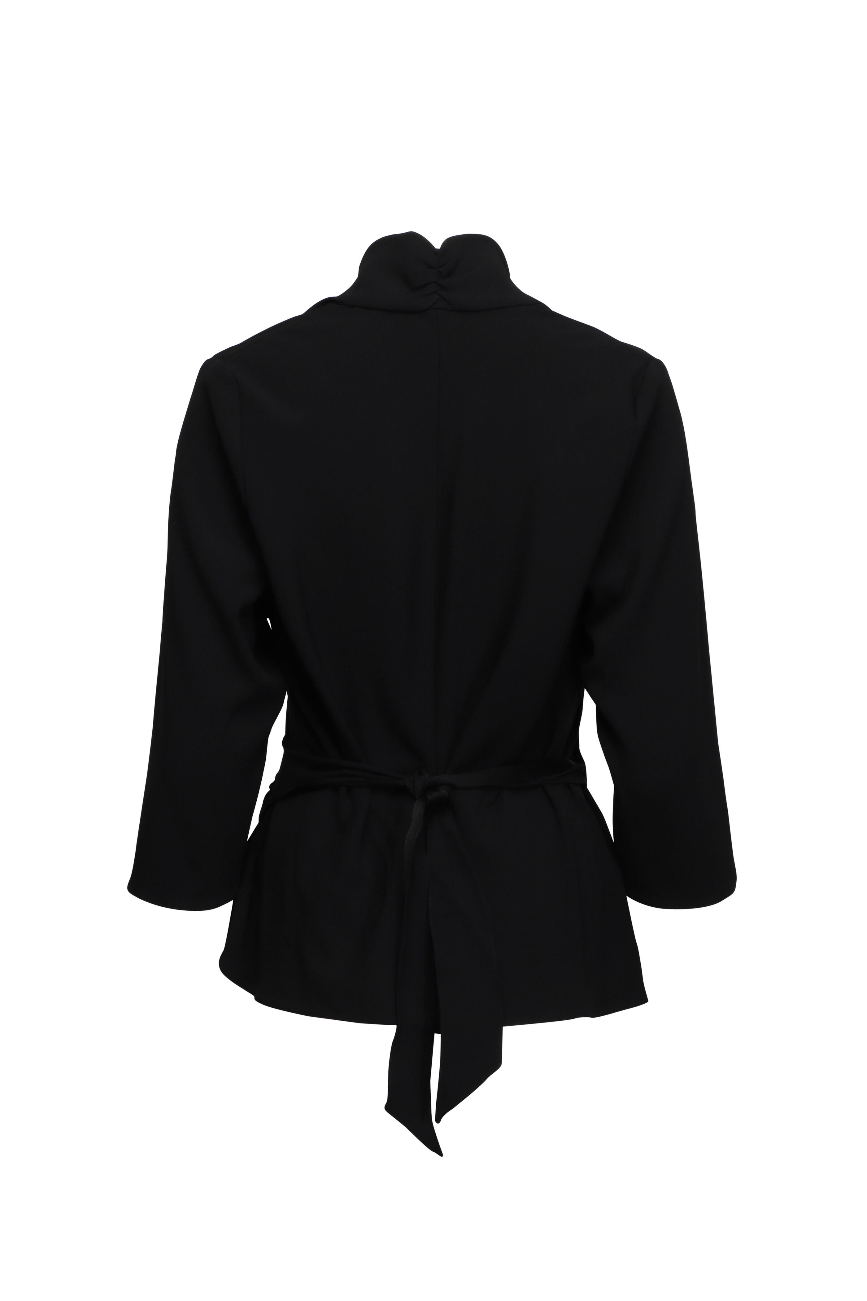 Peter Cohen - Wrap Black Techno Crepe Top