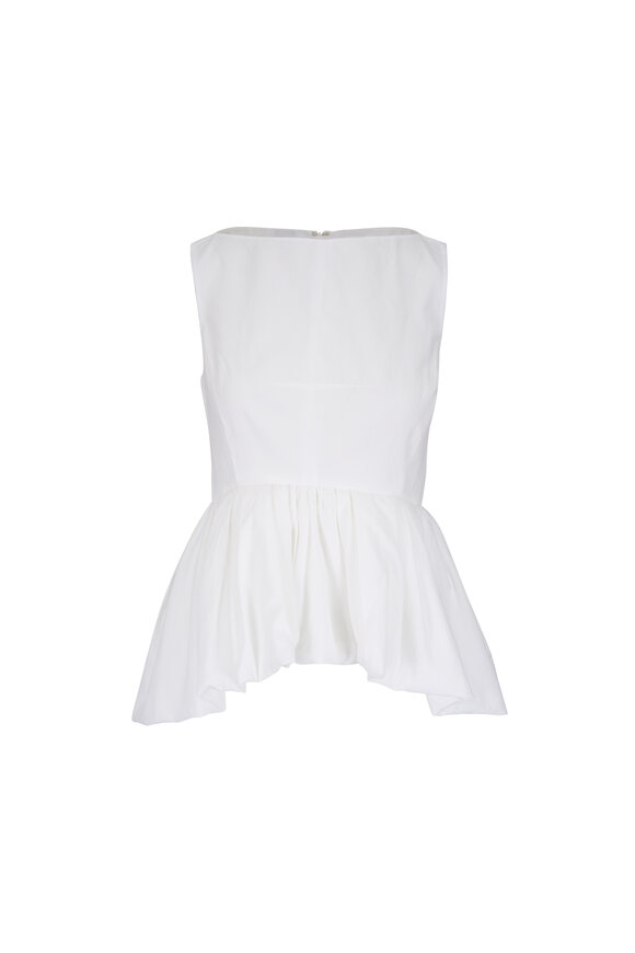 Adam Lippes Anais White Compact Poplin Top