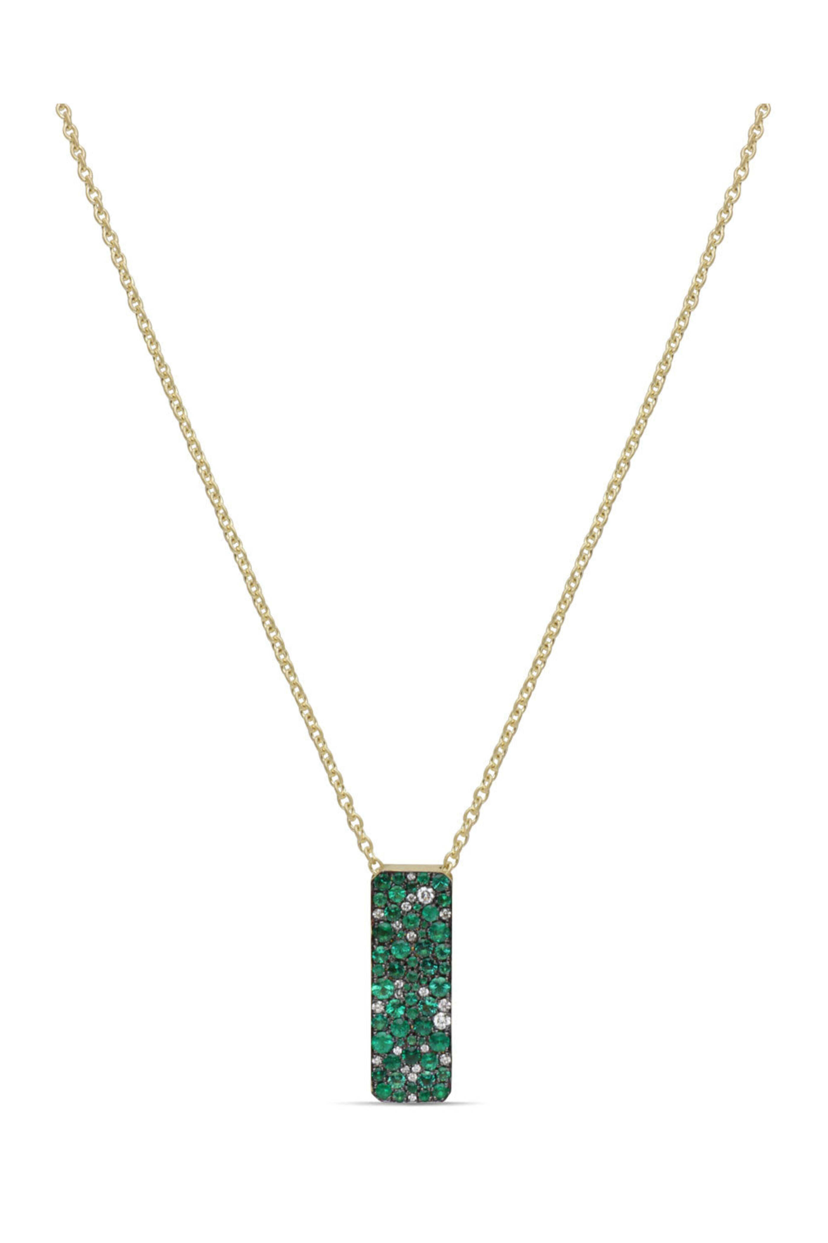 Jared Lehr - Emerald and Diamond Bar Necklace