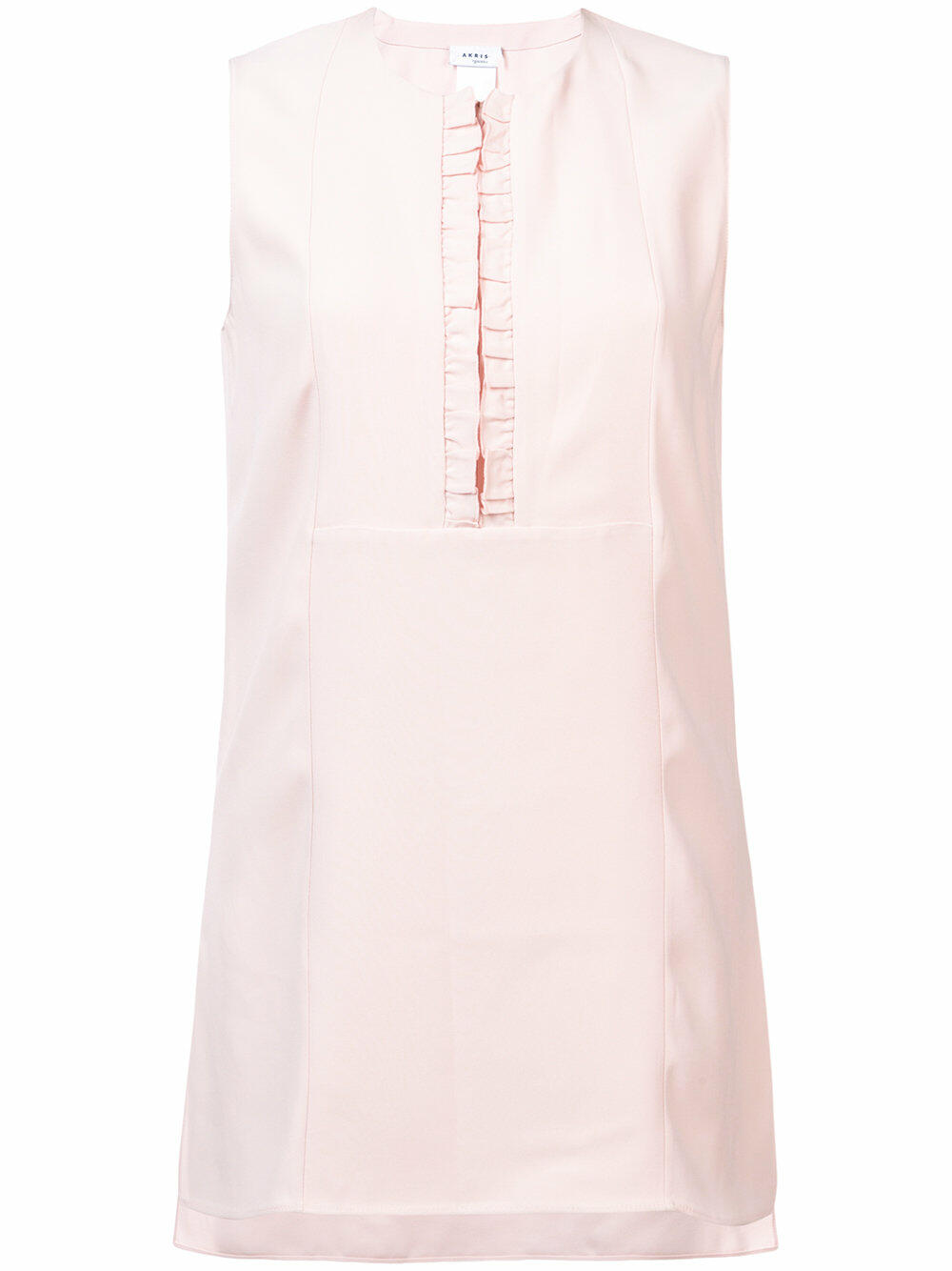 Akris Punto - Rose Pink Ruffle Front Sleeveless Blouse